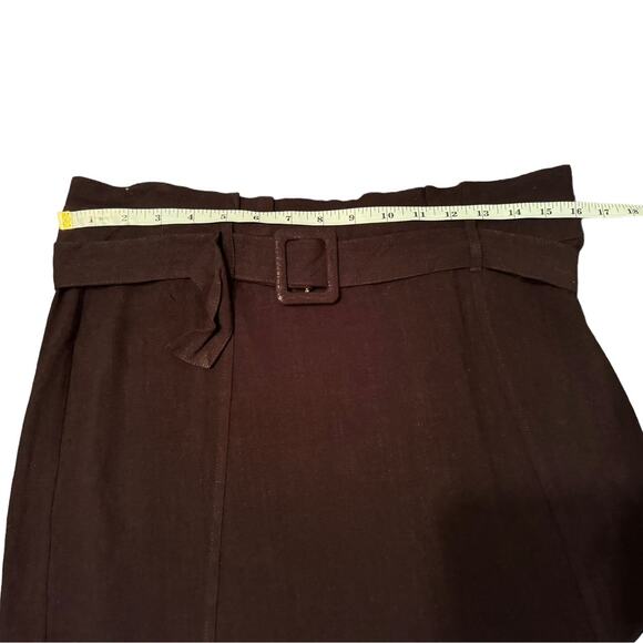 NWT Umgee Black‎ Belted Mini Skirt Medium Linen Cotton - Picture 7 of 8
